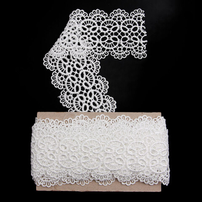 Кружево гипюр (плетёное) 65 мм / 9.14 метров, C501 белый