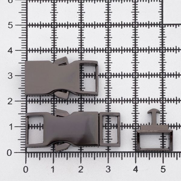 Фастекс (пряжка трезубец) металл 10 мм ушко, 34х14 мм (чер.никель), 4 шт