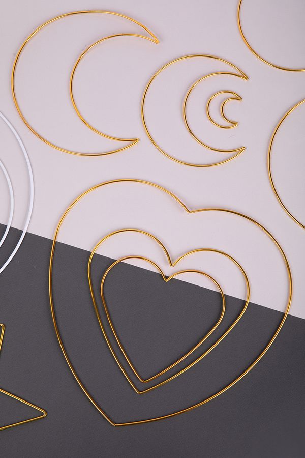 Каркас для рукоделия сердце (заготовка) сталь металл, под золото, Gamma RKH-030