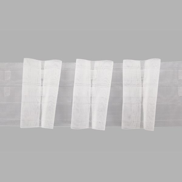 Лента (тесьма) шторная: сборка бантовая (1:2.5) 100 мм / 100 метров