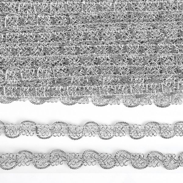 Тесьма отделочная 13 мм, 9545 цв.серебро уп.13.71м