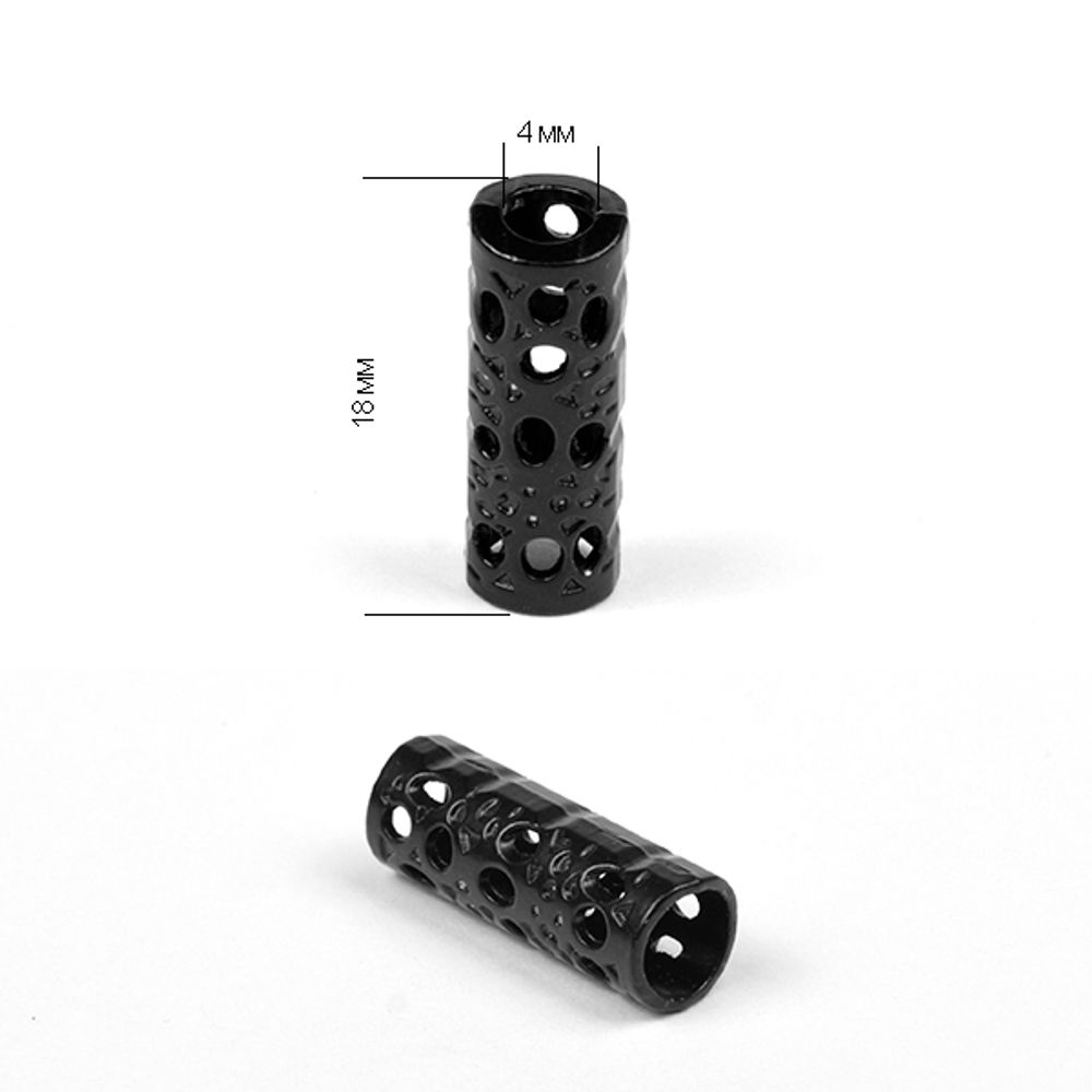 Наконечник для шнура металл TC11 отв.4 мм, цв.черный, уп. 50 шт