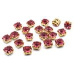 Хрустальные стразы в цапах круглые (золото) розовый 6х6 мм, 20 шт/упак. Astra&Craft, ЗЦ009НН66