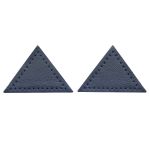 Заплатки пришивные из кожи, треугольник равнобедр., стор. 5см, с перфорацией, 2 шт, 100% кожа, 05 темно-синий, 9901