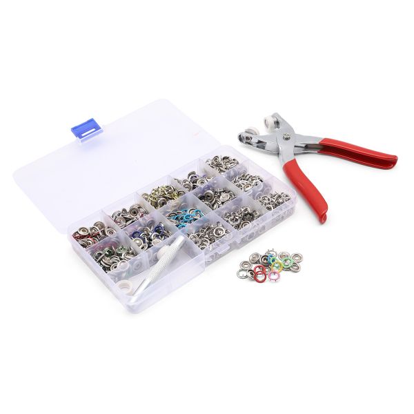 Сет №5 набор трикотажных кнопок 9,5 цвета в ассортименте и инструмент для установки, New Star