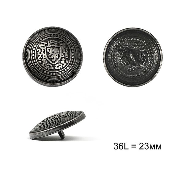 Пуговицы на ножке металл С-ME350 цв.серебро 36L-23мм, 12 шт