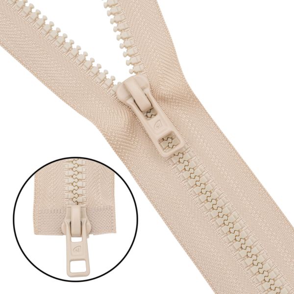 Молния трактор Arta Т6 (6 мм) 2 зам., разъем., 100 см, (2077), A371 св.бежевый, НОВЫЙ МАТОВЫЙ ЗАМОК, уп.5 штук