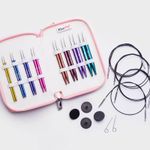 Набор укороченных съемных спиц Knit Pro Zing Deluxe Set, алюминий, 8 видов спиц (новый дизайн 47409), 47425