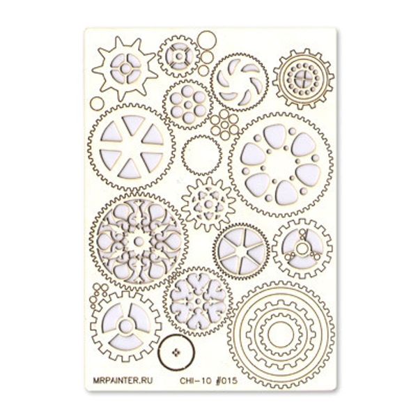 Чипборд 11.5х16.5 см, 1 шт, 15 Шестеренки, Mr.Painter CHI-10