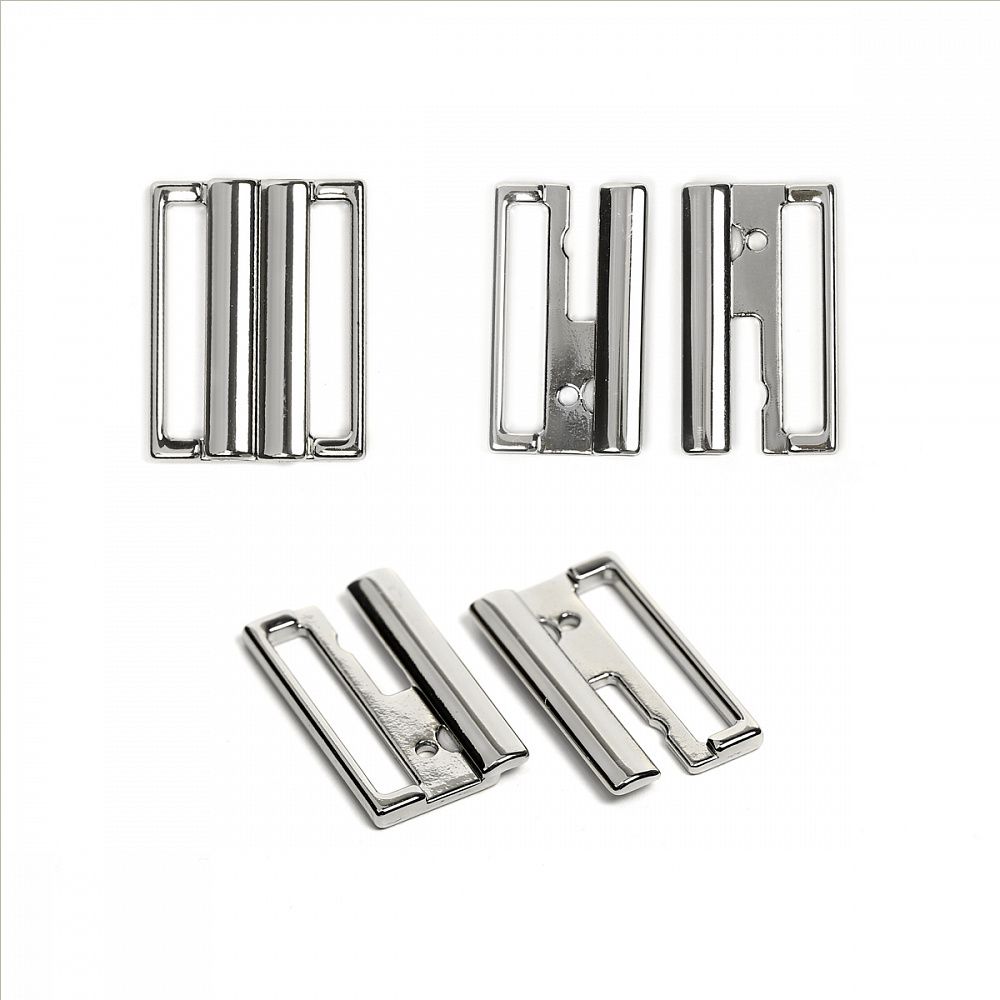 Пряжка-застежка для купальников металл 25.0 мм, 125SW цв.никель уп.10 шт