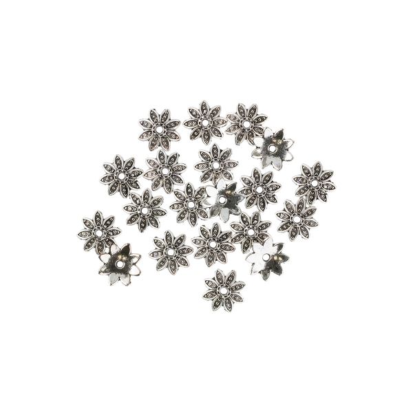 Розетки для бус 9 мм, 20 шт, 01 под античное серебро, Zlatka MFR-18