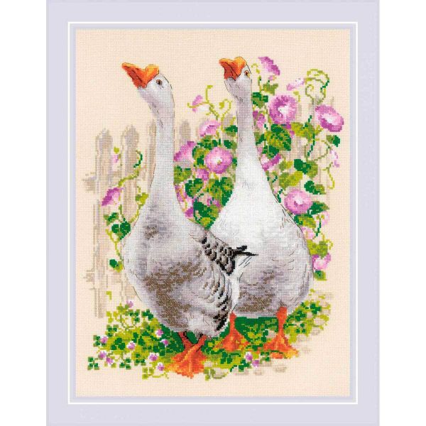 Набор для вышивания нитками Риолис, Гуси 30х40см