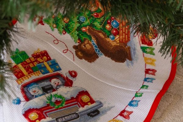 Набор для вышивания нитками Panna, Юбка для новогодней ёлки, 61х61 см