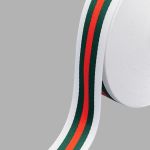 Тесьма лампасная 30 мм / 25 метров, 2-сторонняя, белый/зеленый/красный, М923