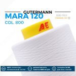 Нитка Gutermann Mara 120 (5000 метров), 1 боб., универсальная | _800 белый (Arta 001)