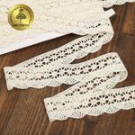 Кружево вязаное (тесьма) хлопковое 17 мм / 10 метров, TBY.1005, молочный, Kruzhevo