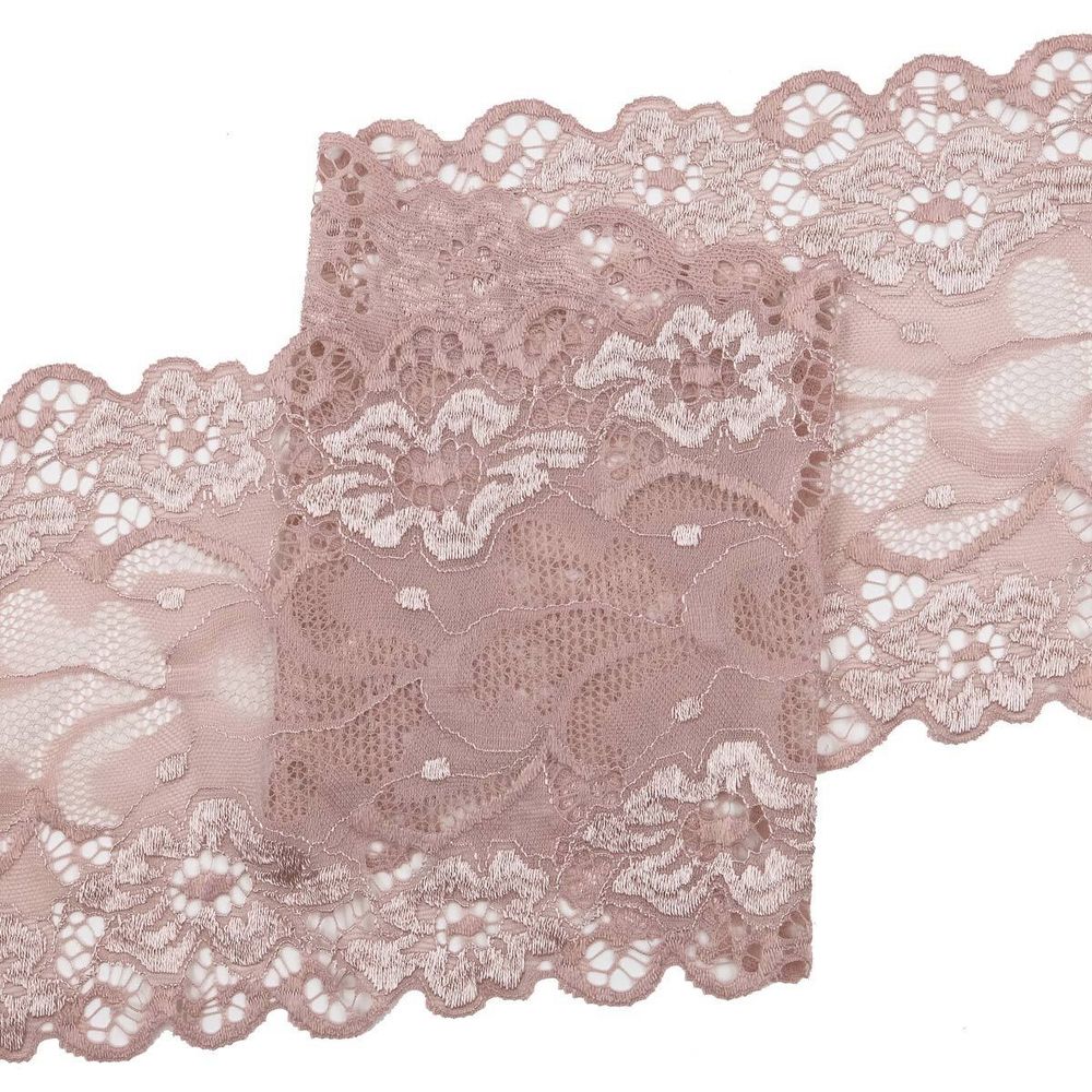 Кружево бельевое эластичное 150 мм / 13.72 м, цв. C344 пудровый