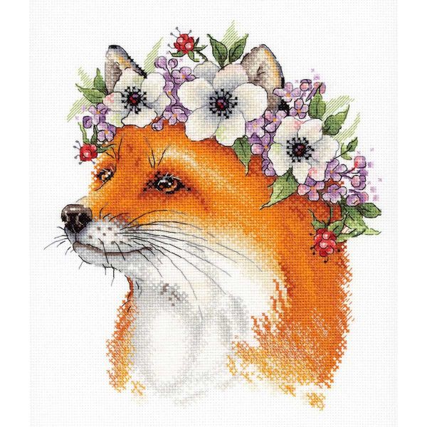 Набор для вышивания нитками МП Студия, Лиса 20х23 см
