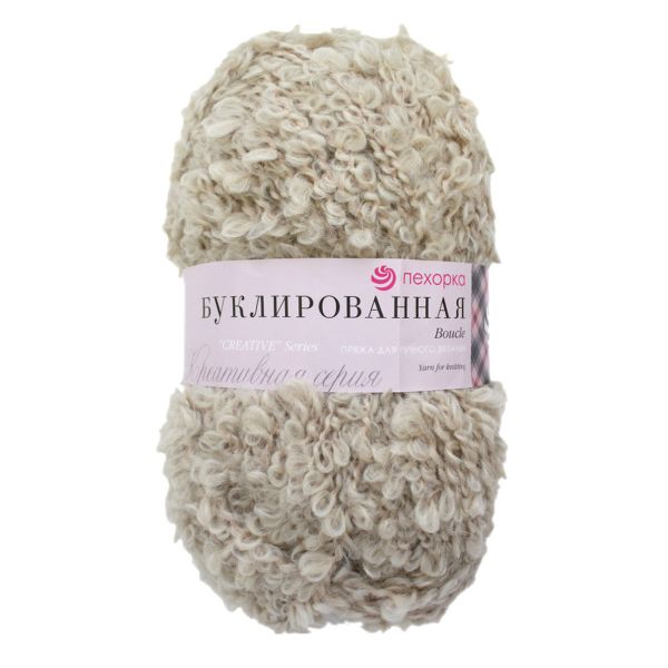 Пряжа Пехорка Буклированная / уп.5 мот. по 200 г, 220 м, 03-Светлобежевый