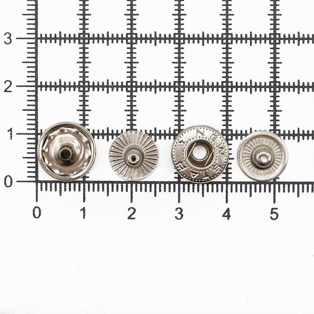 Кнопка Альфа (S-образная) ⌀12.5 мм, ≈1440 шт, №54, СТАЛЬ, никель, NEW STAR