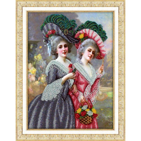 Набор для вышивания бисером Паутинка, Барышни на прогулке 28х36 см