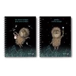 Тетрадь общая с твердой обложкой, матовая ламинация + выборочный лак, (лицензия) A5 80 л. на гребне 65 г/м², белизна 100% 4 шт клетка, 01561 Не теряйте ёжиков, Светоч Т227