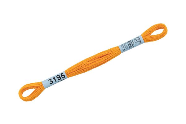 Мулине Gamma 100% хлопок, цв.3195 оранжевый, 24 мотка по 8 метров