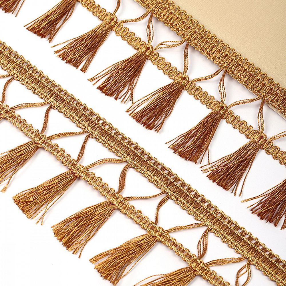 Бахрома отделочная 70.0 мм / 10 метров, с кисточками, 6154-0419 цв.6367, цв.коричневый