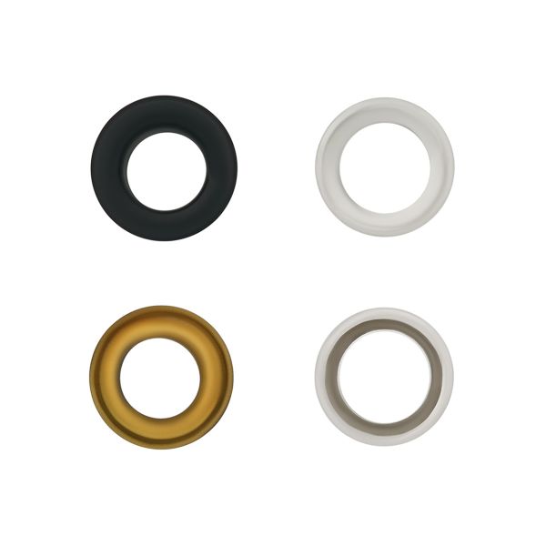 Люверсы металл ⌀11.0 мм (внутр.), цв.металл/цв.эмаль, черный матовый, 11-51945/46, 50 шт, BIG