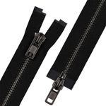 Молния металл Т8 (8 мм) 2 зам., разъем., 85 см, черн.никель, 002 черный, ZIP 8B-2 Gamma, 10 шт