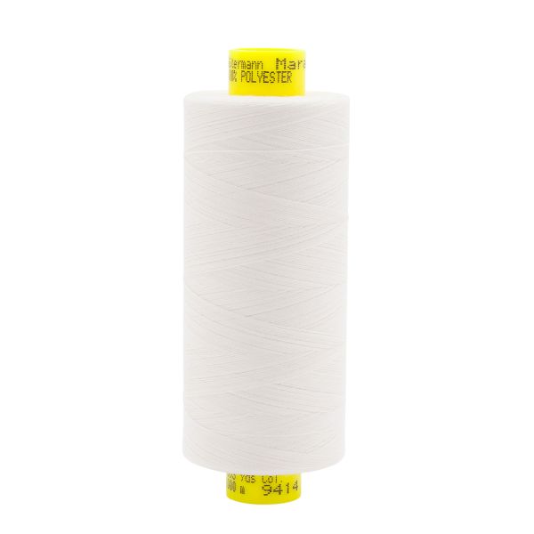 Нитка особо тонкая Gutermann Mara №150 (150/2), 1000 м, 2/713953, цв. 9414 теплый белый, 1 катушка