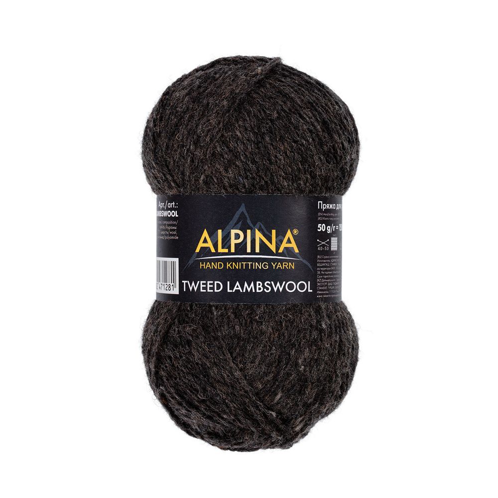 Пряжа Alpina Tweed LambsWool / уп.10 мот. по 50 г, 150 м, 11 черный