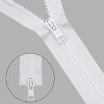 Молния трактор Arta Т6 (6 мм) 2 зам., разъем., 70 см, цв. 001 белый, уп.5 шт