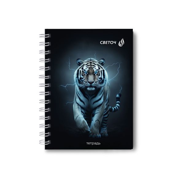 Записная книжка с твердым переплетом, матовая ламинация, на гребне A6 80 л. 4 шт клетка, Сила и смелость 01581, ЗК223 Светоч