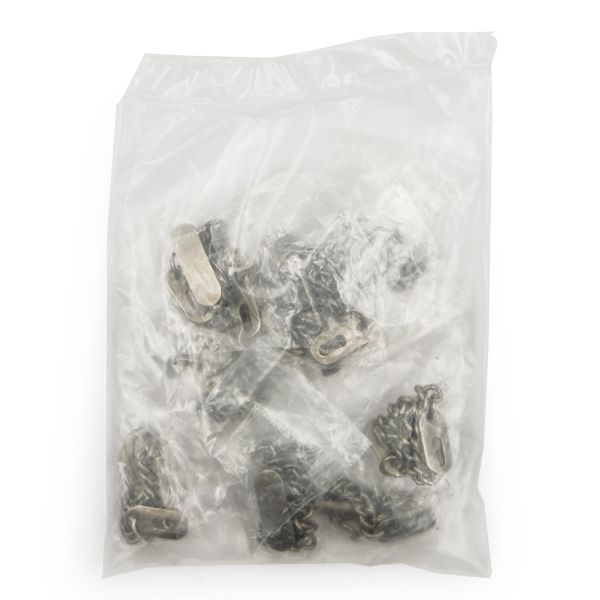 Вешалка-цепочка для одежды 102х8 мм, металл, черное серебро, 10 шт, ГНУ360