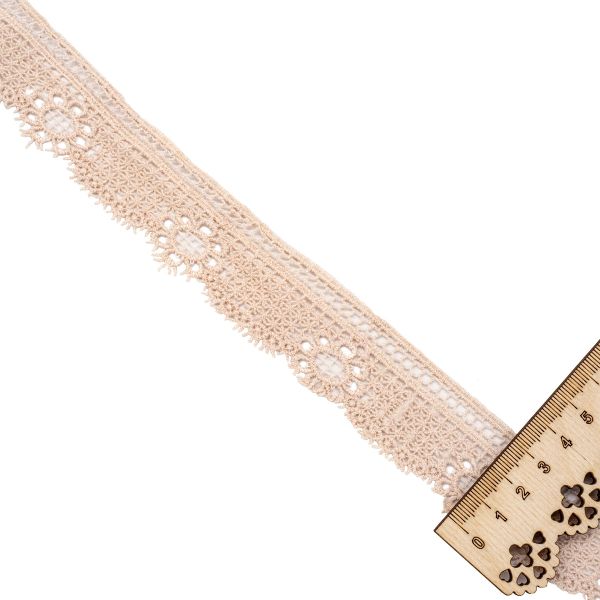 Кружево гипюр (плетёное) 40 мм, матовая нить, NN236 молочный, 13.72 м