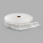 Лента (тесьма) шторная: сборка параллельная (1:2) 40 мм / 50 метров, (1 ряд петель, 2 шнура), прозрачный, C615M