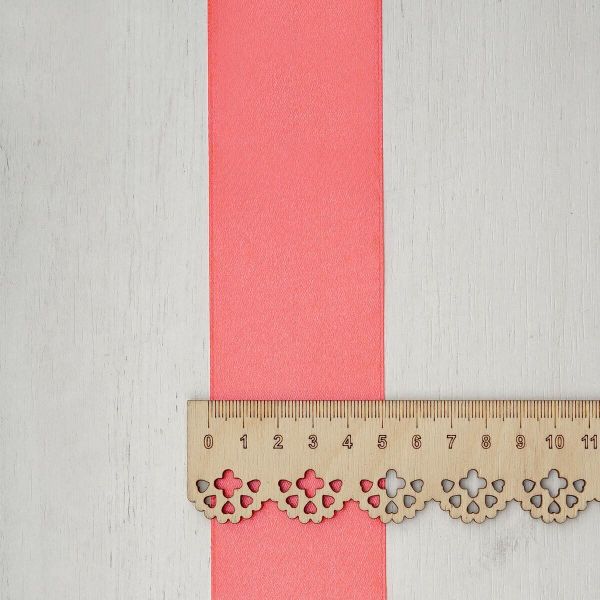 Лента атласная 1-сторонняя 50.0 мм / 22.86±1 метров, 024 коралловый, Globus