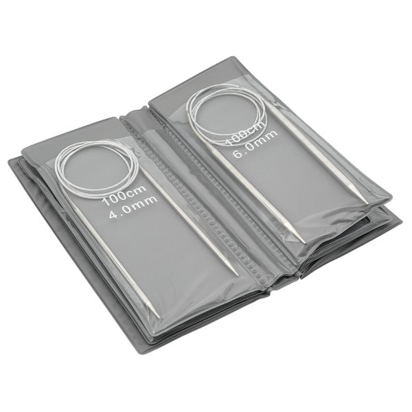 Набор круговых спиц для вязания 2.5-9.0 мм, 100 см, 8 размеров, металл, Hobby&Pro