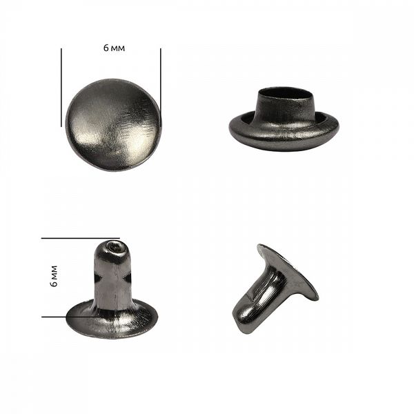 Хольнитены односторонние сталь 6х6 мм, №0, TBY.5106 цв. черный никель уп. 1000 шт, TBY