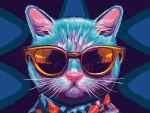 Картина по номерам Фрея PNB/PM-211, Неоновый кот в очках, 40х30 см