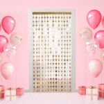 Занавес праздничный фигурный 100х200 см, 02-золотистые звезды, матовые, Boomzee GBZ-08