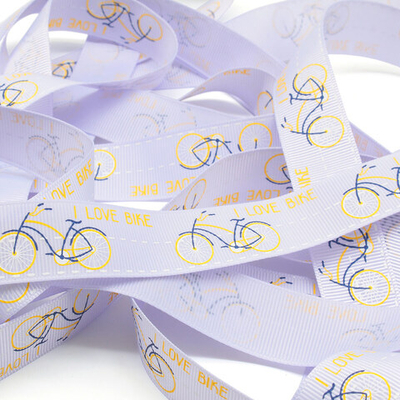 Лента репсовая (в рубчик) PREMIUM Велосипед 22 мм, 22,5м (420 сиреневый)