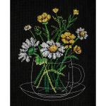 Набор для вышивания нитками Созвездие, Ромашковый чай 14х18 см