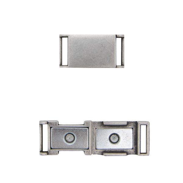 Пряжка-застежка магнитная 10.0 мм темное серебро, металл, 2 шт, BIG