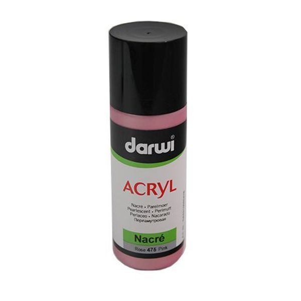 Краска акриловая Darwi Nacre, 80мл, Перламутровая, 475 розовый