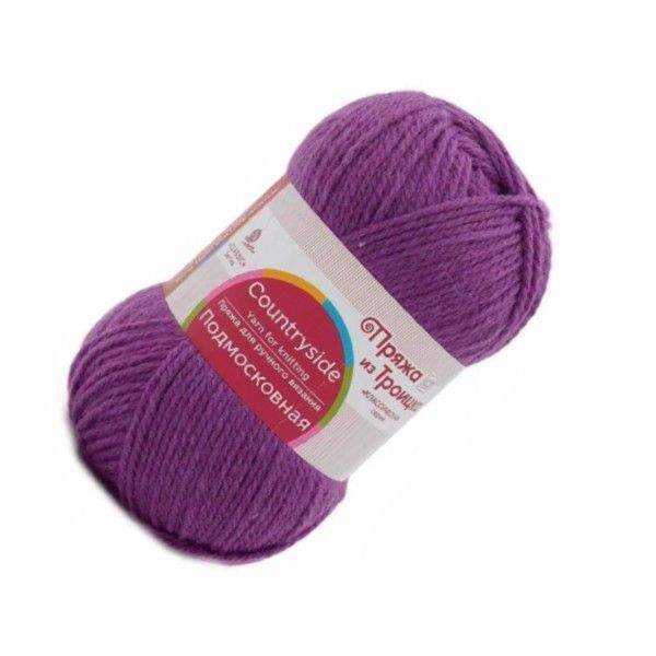 Пряжа Троицкая Подмосковная / уп.10 мот. по 100 г, 250м, 0179 фиалка