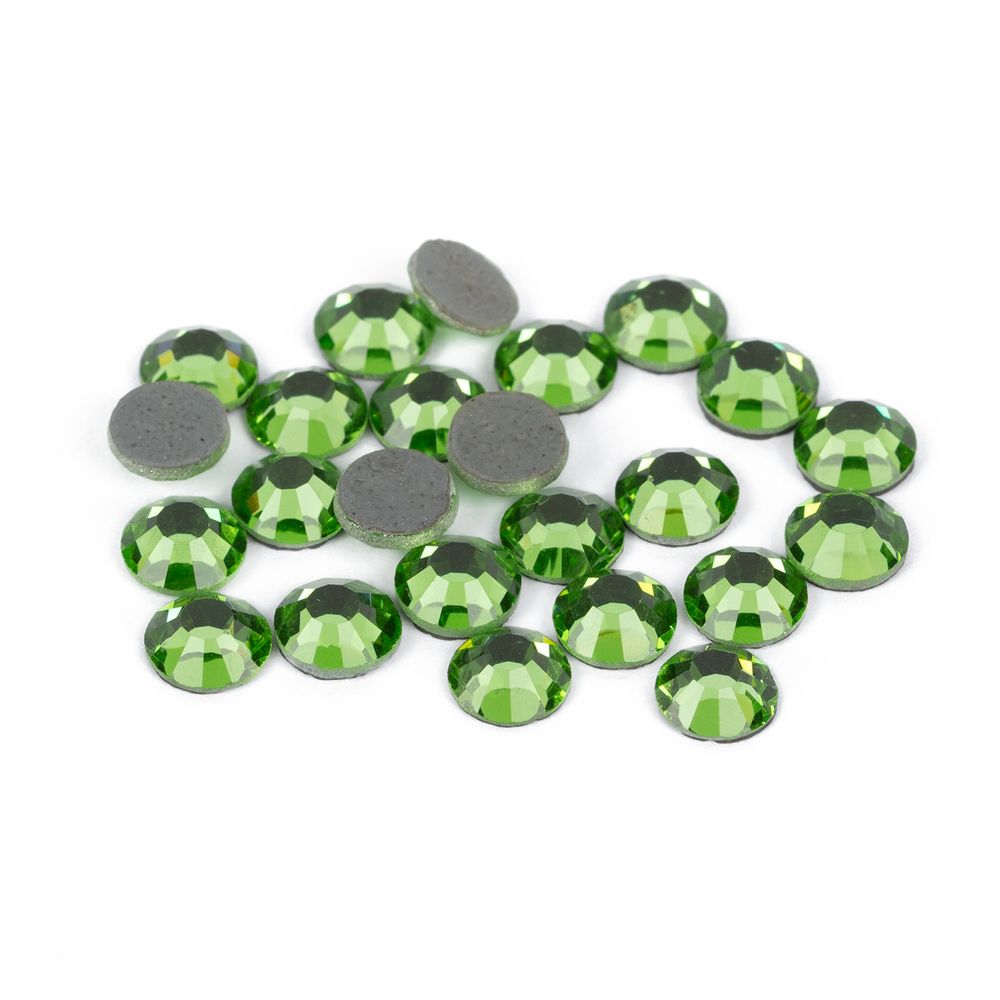 Стразы клеевые стекло 4.7 мм, 5х24 шт, SS20 №11 салатовый (Peridot), Zlatka ZRTG-2024