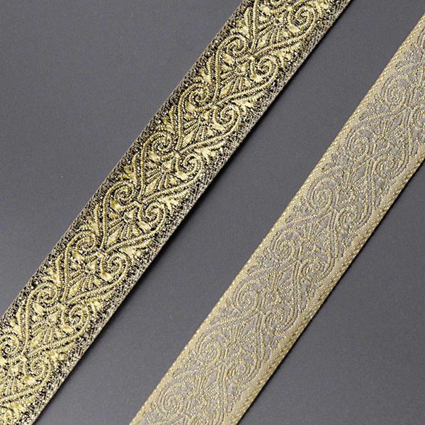 Тесьма металлизированная Дамаск 22мм / 10м (золото), 22071