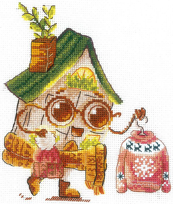 Набор для вышивания нитками Сделай своими руками, Домик. Модник, 13х15 см